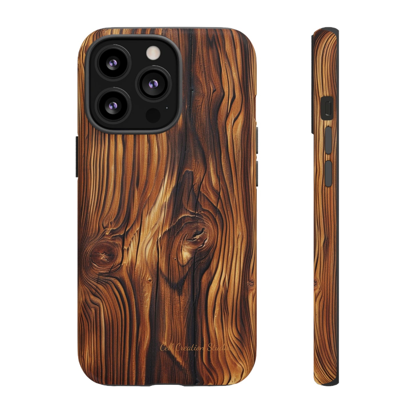 "Wood Grain Elegance" -Tough iPhone Cases