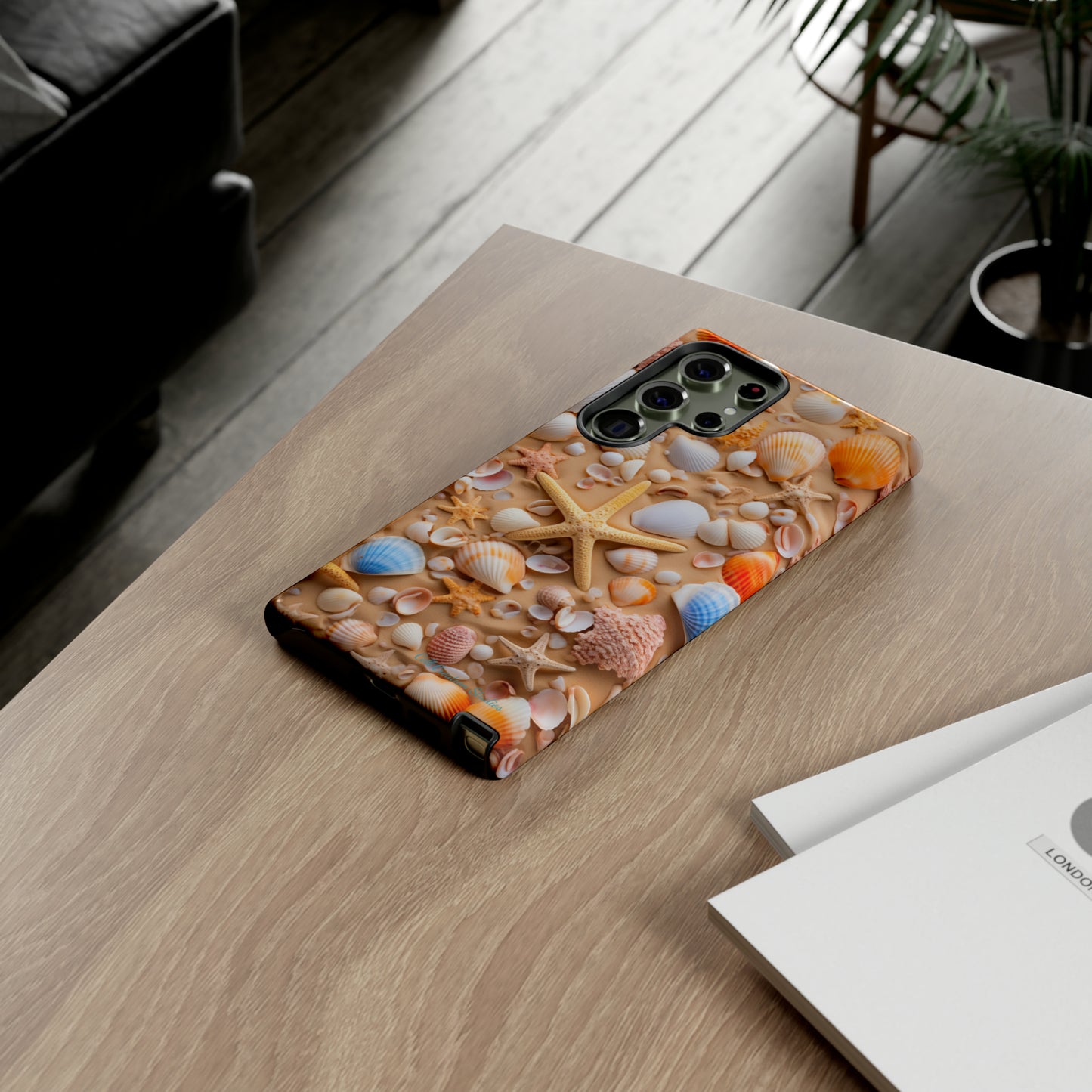 "Seaside Serenity Phone Case: Starfish and Seashells" -Tough Cases