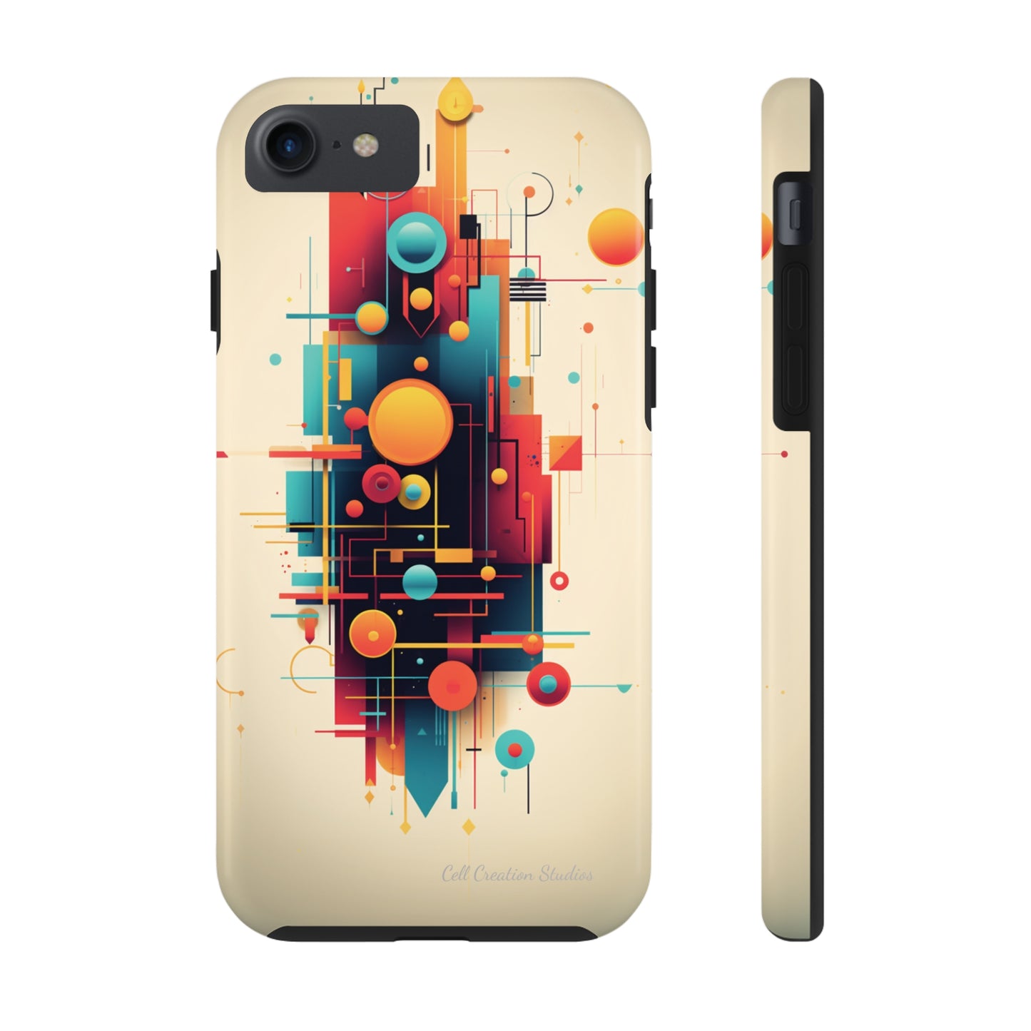 The "Colorful Geometric Pattern" Cell Phone Case- Elevate Your Phone's Look -Tough Phone Cases