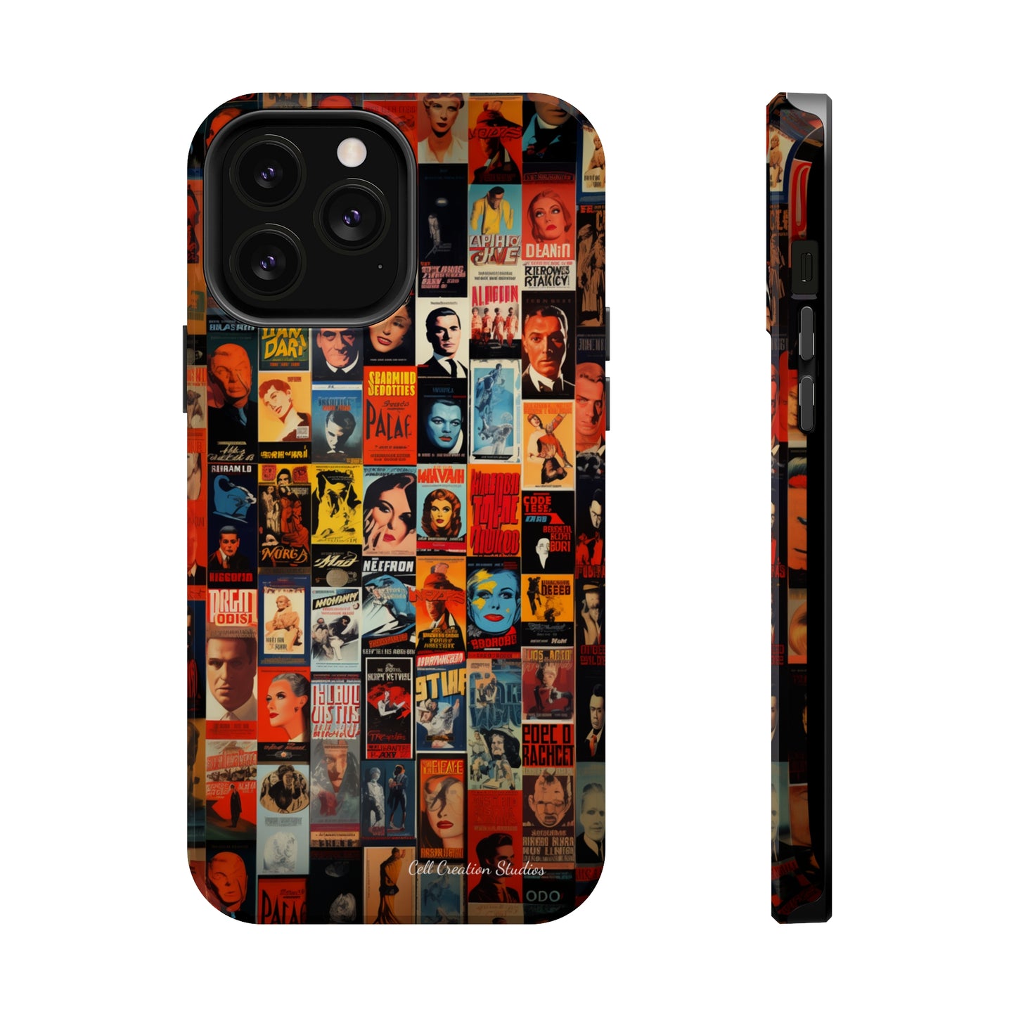 Introducing the "Vintage Movie Poster Collage" Cell Phone Case – Timeless Hollywood Charm -MagSafe Tough Cases