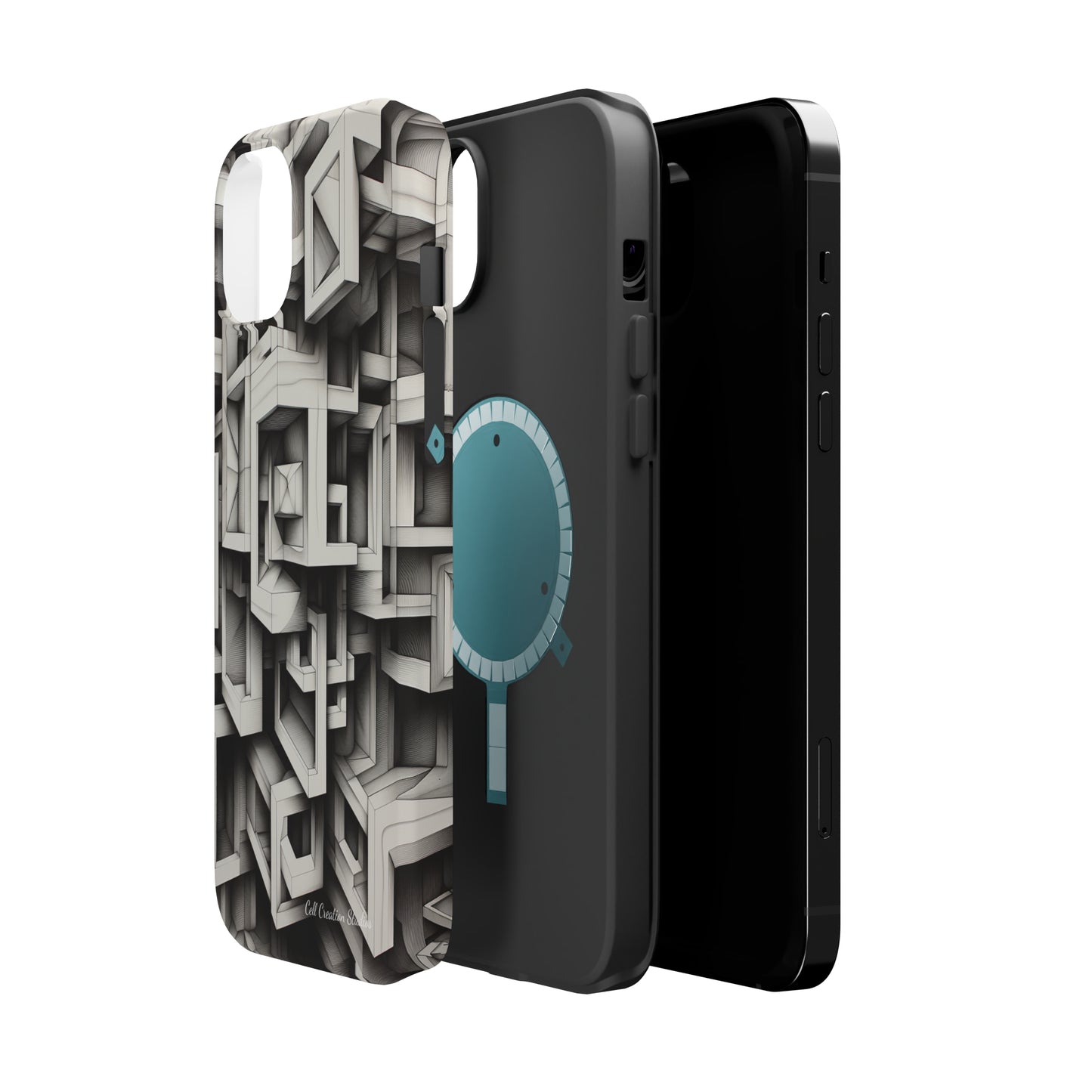The "Geometric Right Angles" Cell Phone Case - Experience Sleek Simplicity -MagSafe Tough Cases