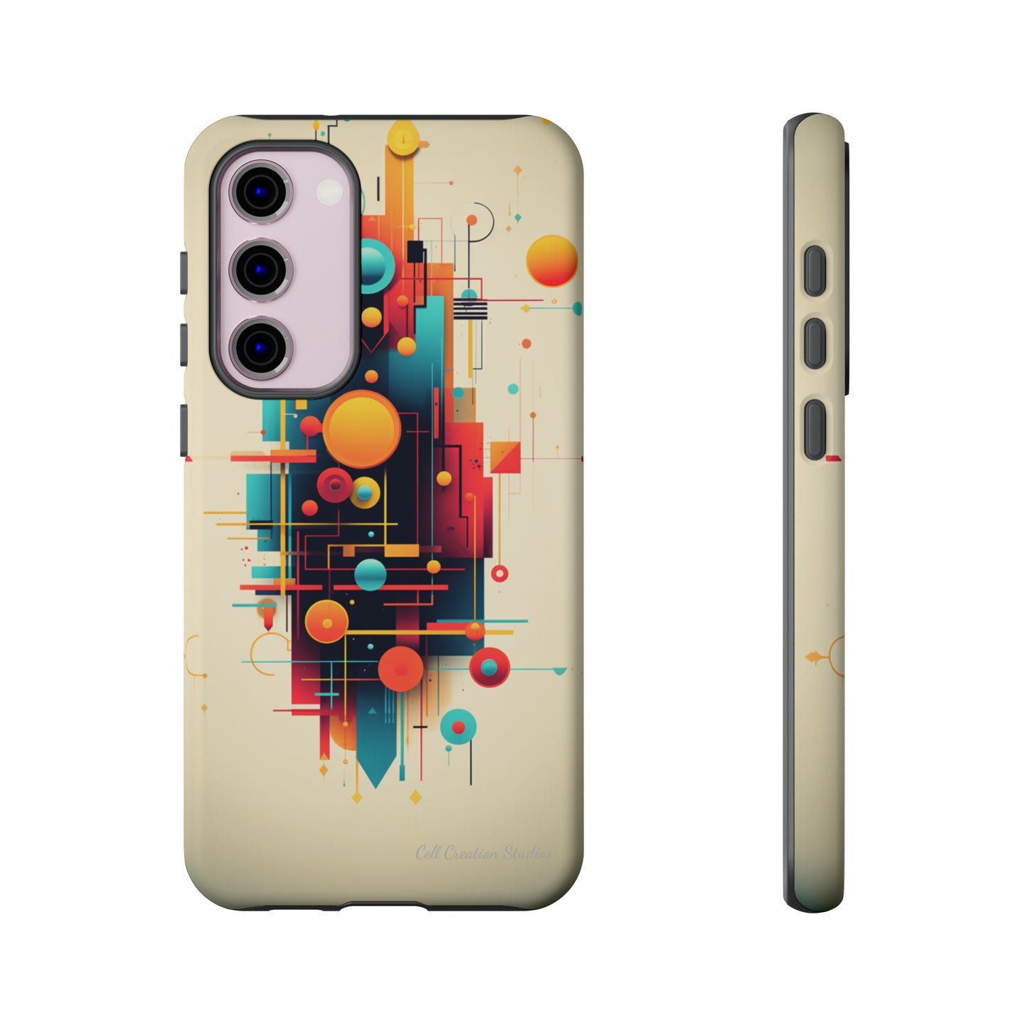 The "Colorful Geometric Pattern" Cell Phone Case- Elevate Your Phone's Look -Tough Cases