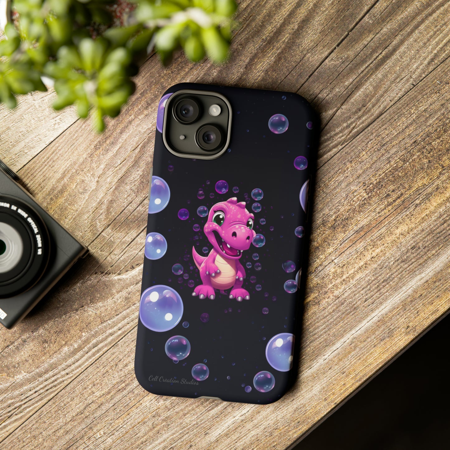 "Dino Glam" Glitter Dinosaur Phone Case -Tough Cases