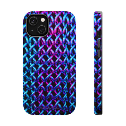 Introducing the "Neon Chainlink Glow" Cell Phone Case – Illuminate Your Style with Vibrant Chain Pattern Design -MagSafe Tough Cases