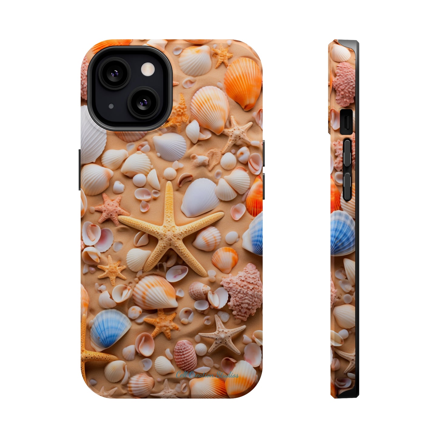 "Seaside Serenity Phone Case: Starfish and Seashells" -MagSafe Tough Cases