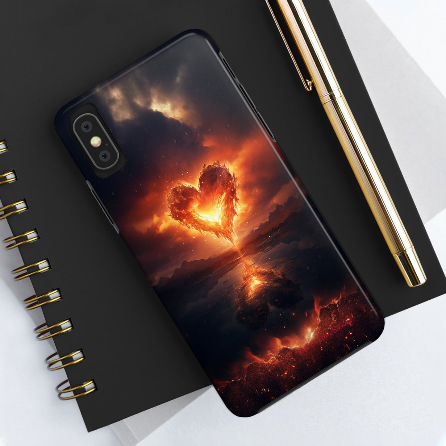 Introducing the "Flaming Heart" Cell Phone Case – Ignite Your Passion! -Tough Phone Cases