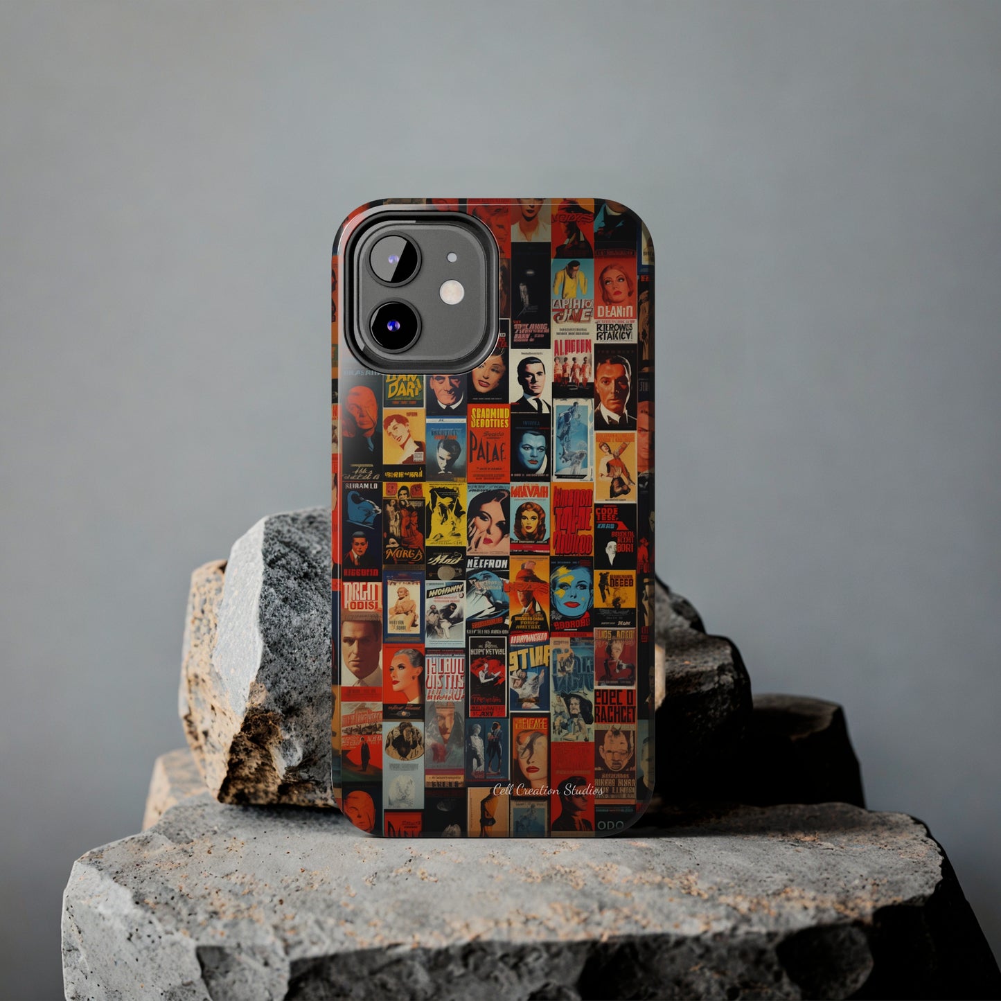 Introducing the "Vintage Movie Poster Collage" Cell Phone Case – Timeless Hollywood Charm -Tough Phone Cases