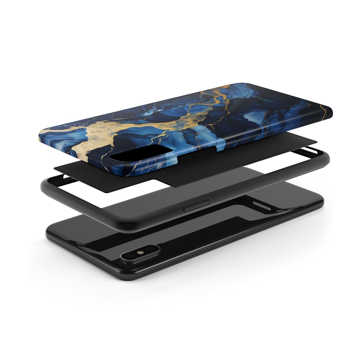 "Azure Elegance Marble" -Tough iPhone Cases