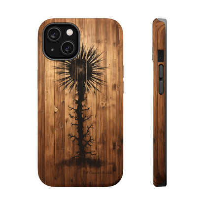 "Desert Plant on Wood Themed Phone Case: Embrace Nature's Beauty" -MagSafe Tough Cases