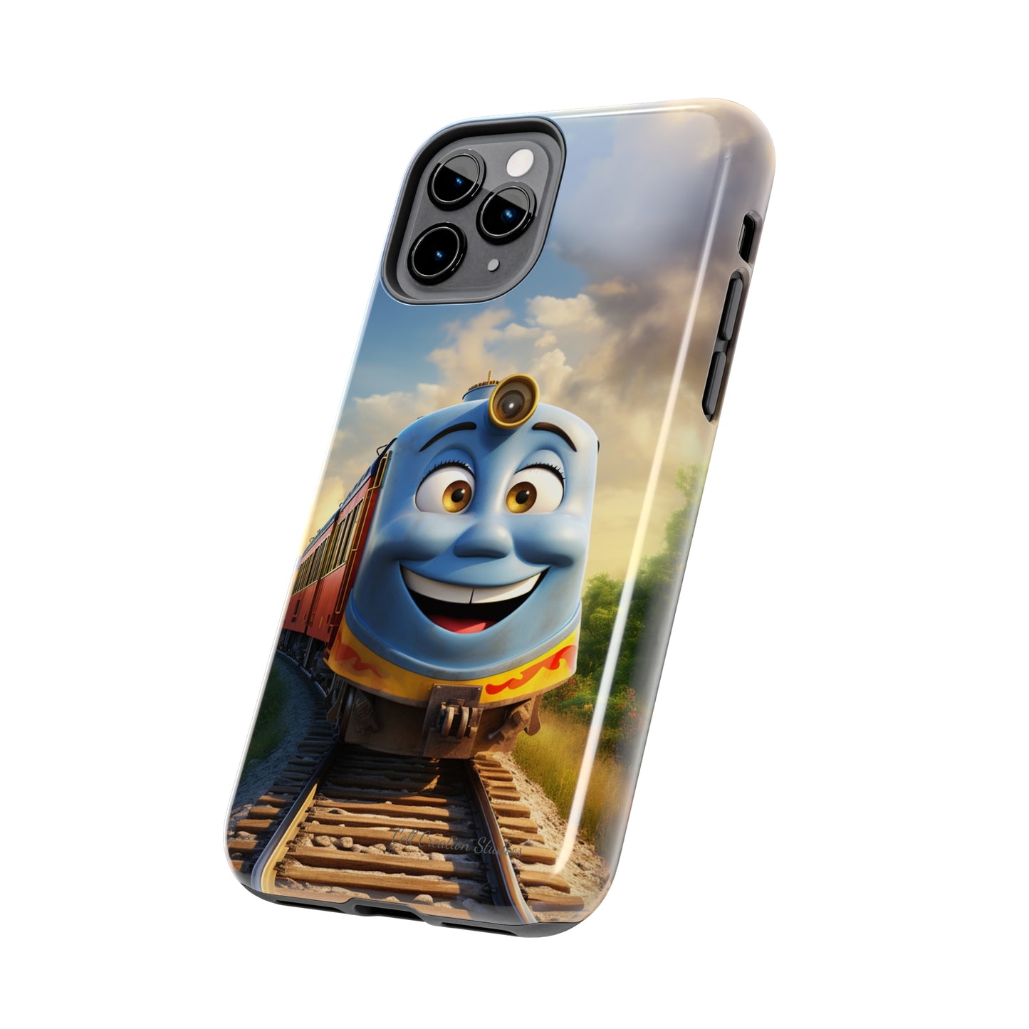 The "Smiling Blue Train" Phone Case -Tough Phone Cases