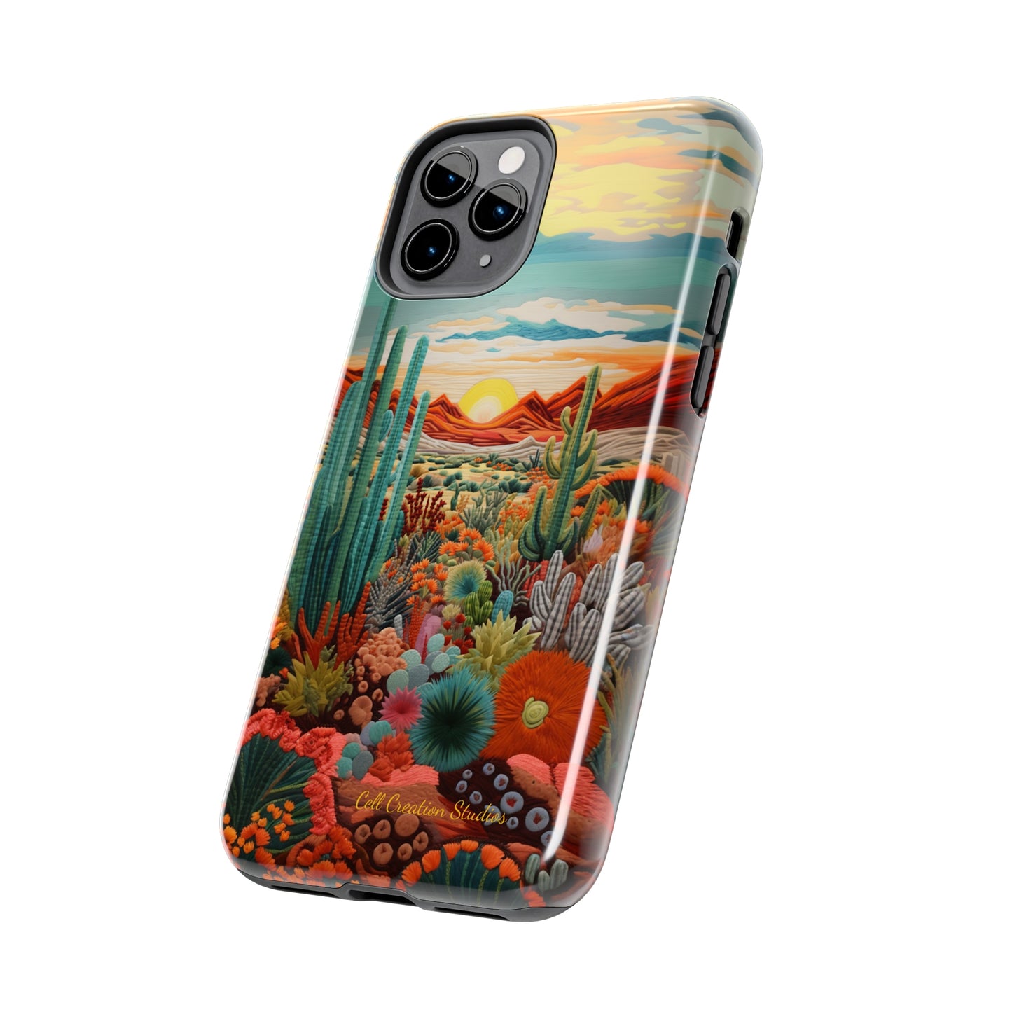 "Desert Bloom Embroidery" -Tough iPhone Cases