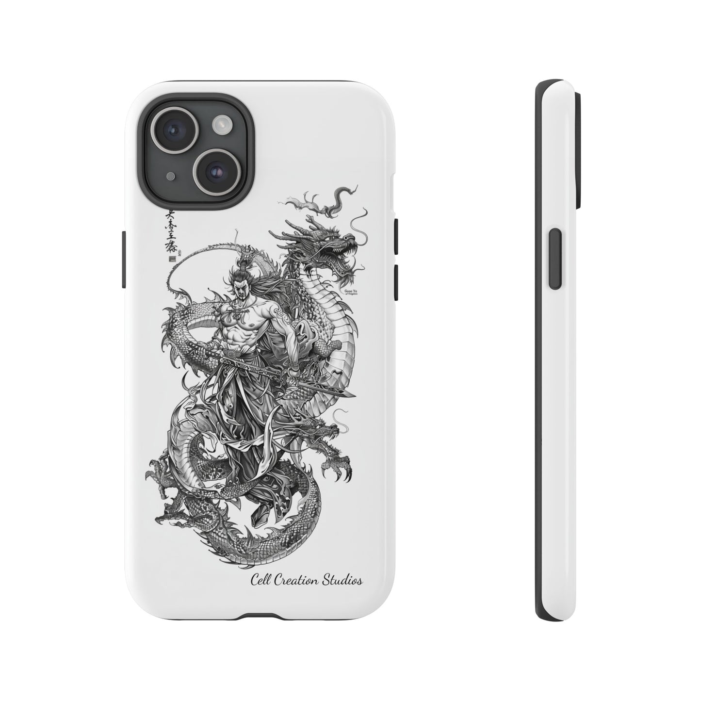 "Samurai and Dragon Sketch" -Tough iPhone Cases