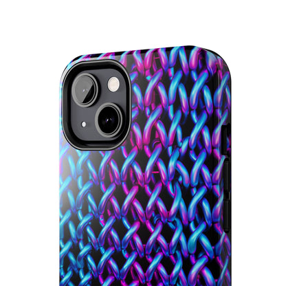 Introducing the "Neon Chainlink Glow" Cell Phone Case – Illuminate Your Style with Vibrant Chain Pattern Design -Tough Phone Cases