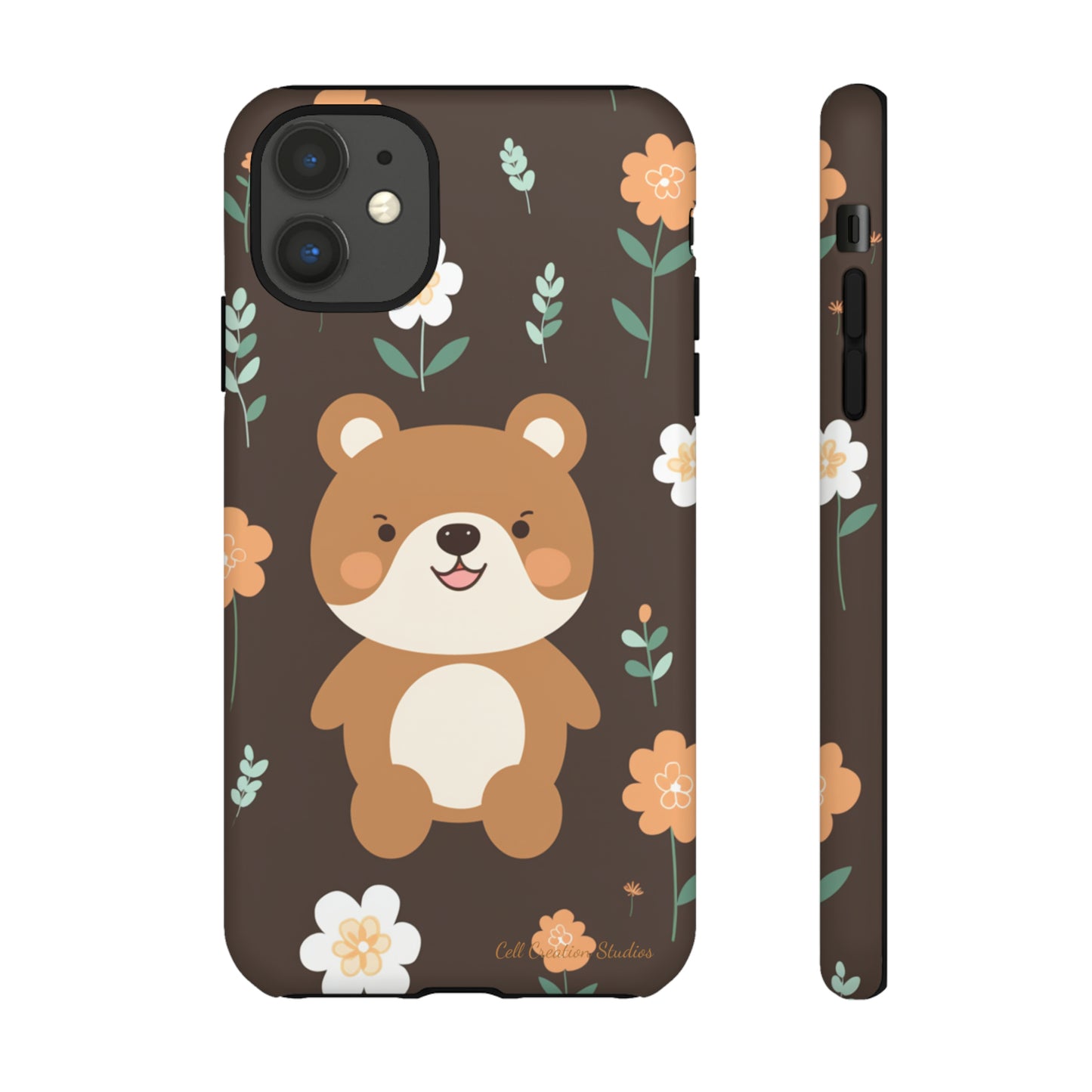 "Floral Bear Elegance" -Tough Phone Cases