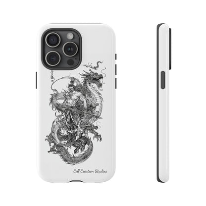 "Samurai and Dragon Sketch" -Tough iPhone Cases