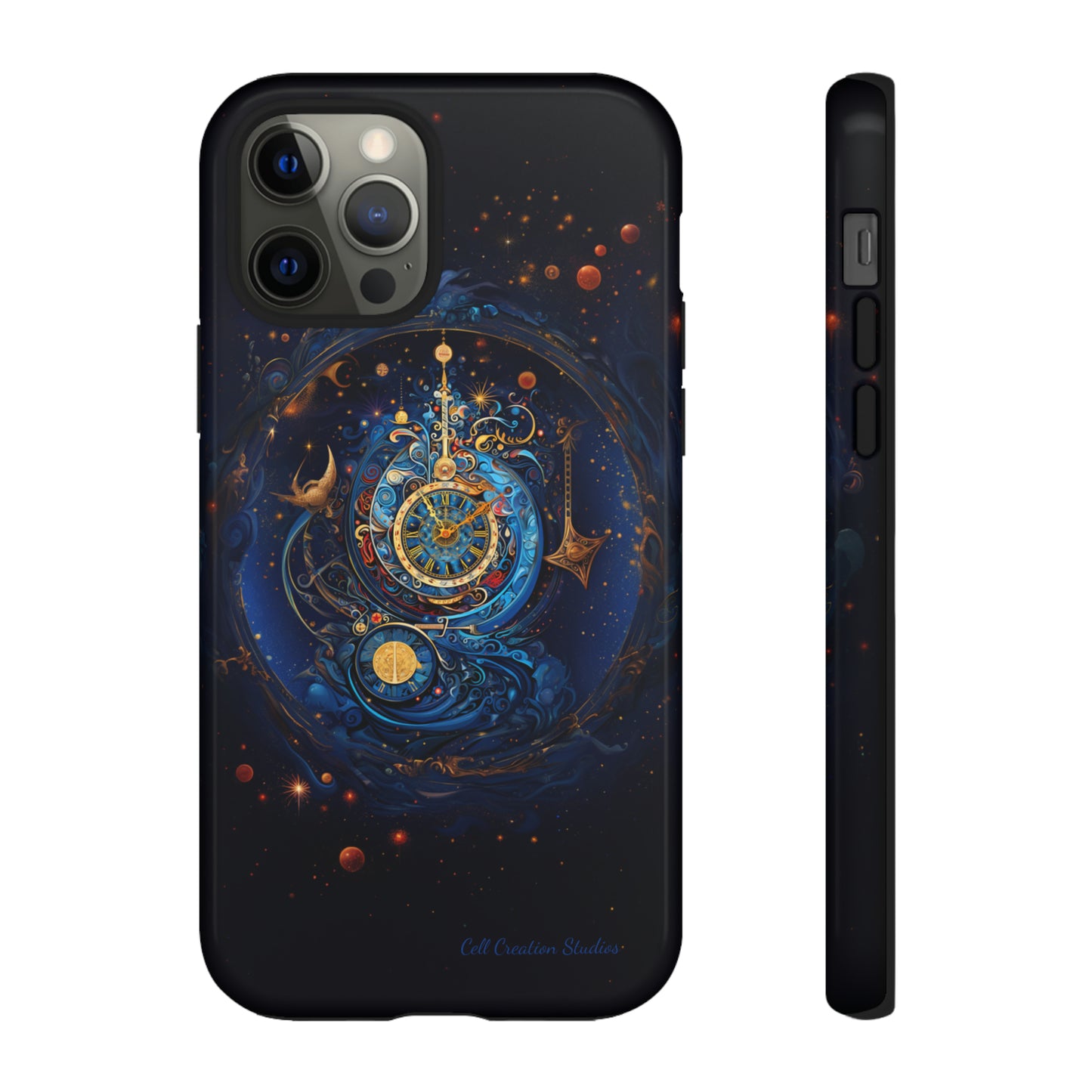 "Cosmic Clock Elegance" -Tough iPhone Cases