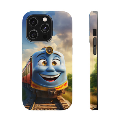 The "Smiling Blue Train" Phone Case -MagSafe Tough Cases