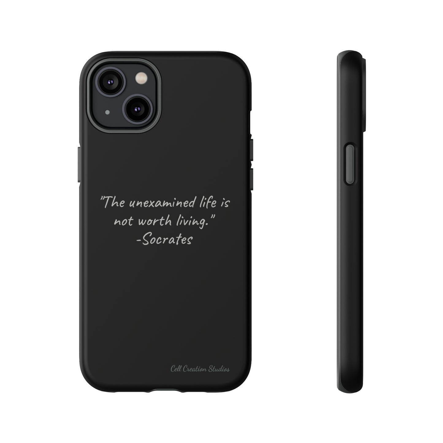 "Life's Examination" Socrates Quote Phone Case -Tough Cases