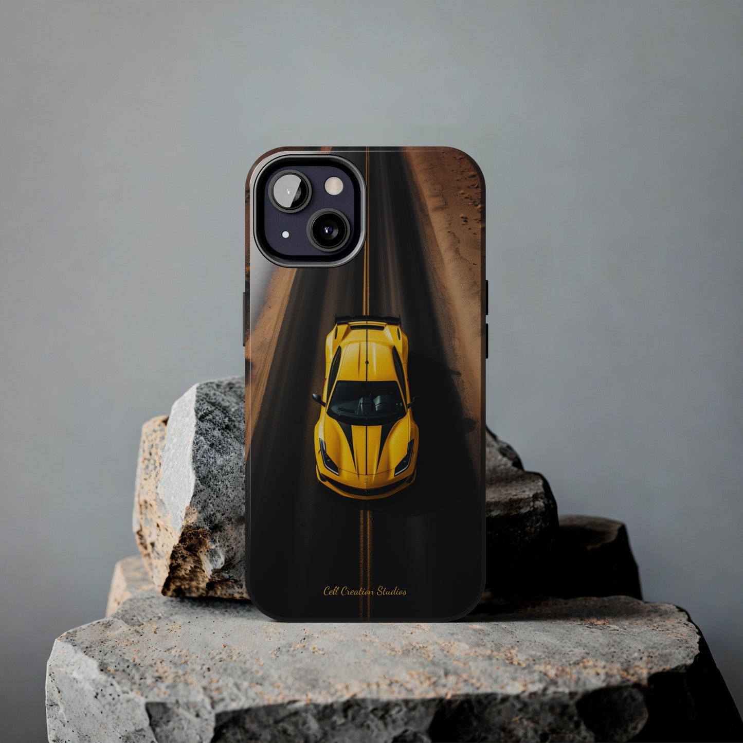 Introducing the "Desert Speedster" Cell Phone Case – Feel the Thrill of a Ferrari Racing through the Desert! -Tough Phone Cases