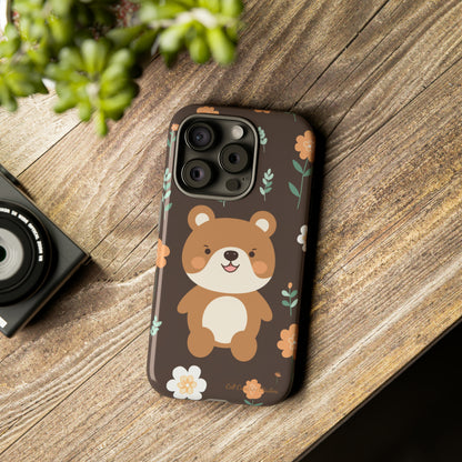 "Floral Bear Elegance" -Tough Phone Cases