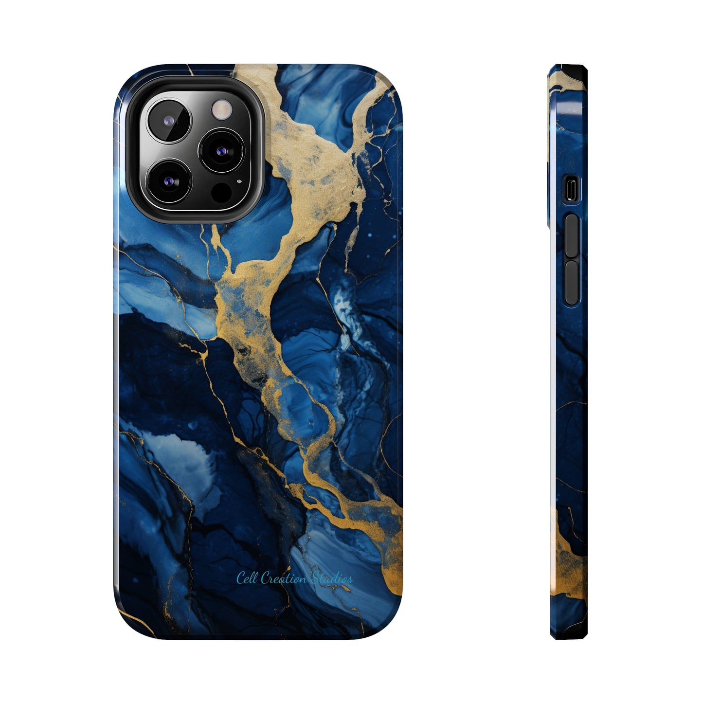 "Azure Elegance Marble" -Tough iPhone Cases