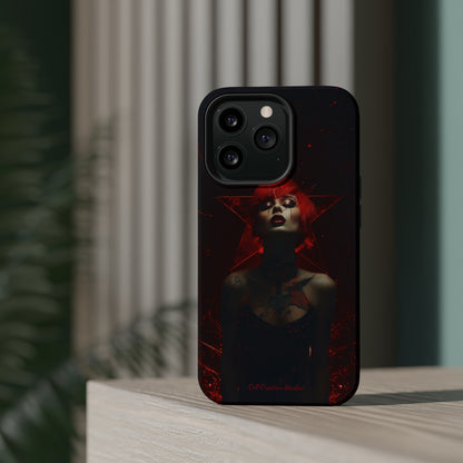 Introducing the "Inked Flame" Cell Phone Case – Embrace Fiery Elegance with a Tattooed Red-Headed Beauty -MagSafe Tough Cases