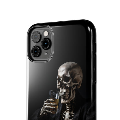 "Embrace the Dark Side with Our Skeleton Drinking Phone Case" -Tough Phone Cases