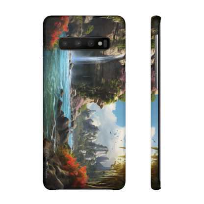 Introducing the "Nature's Cascade" Cell Phone Case – Capture Majestic Beauty with Rock Cliffs and Waterfall! -Snap Cases