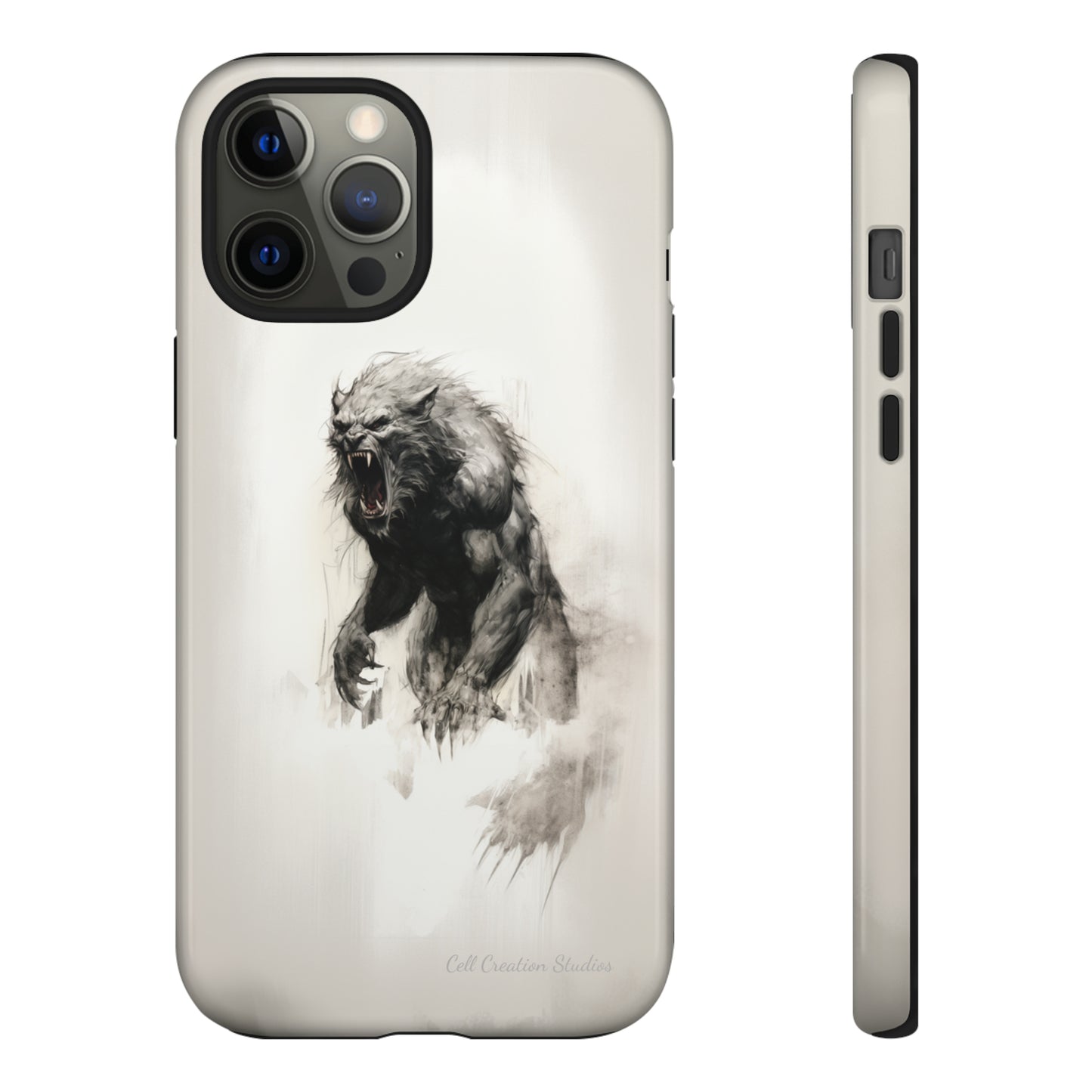 "Moonlit Shadow" Werewolf Sketch Cell Phone Case -Tough Cases