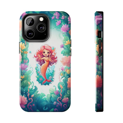 "Pink Seaflower Mermaid" -Tough iPhone Cases