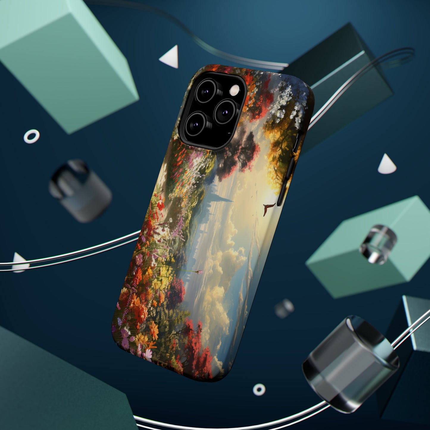 Introducing the "Floral Haven" Cell Phone Case – Where Nature and Urban Marvels Converge! -MagSafe Tough Cases