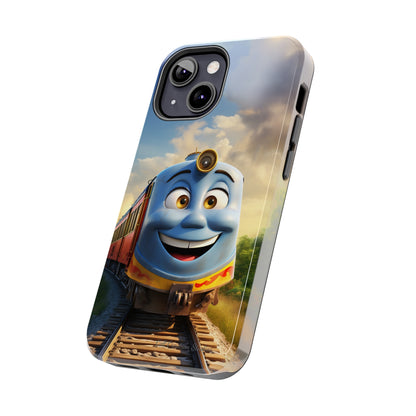 The "Smiling Blue Train" Phone Case -Tough Phone Cases