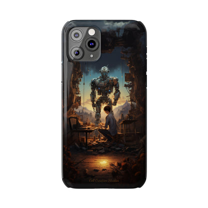 Introducing the "Mechanical Bond" Cell Phone Case – Witness a Captivating Moment of Giant Robot and Boy -Slim Phone Cases