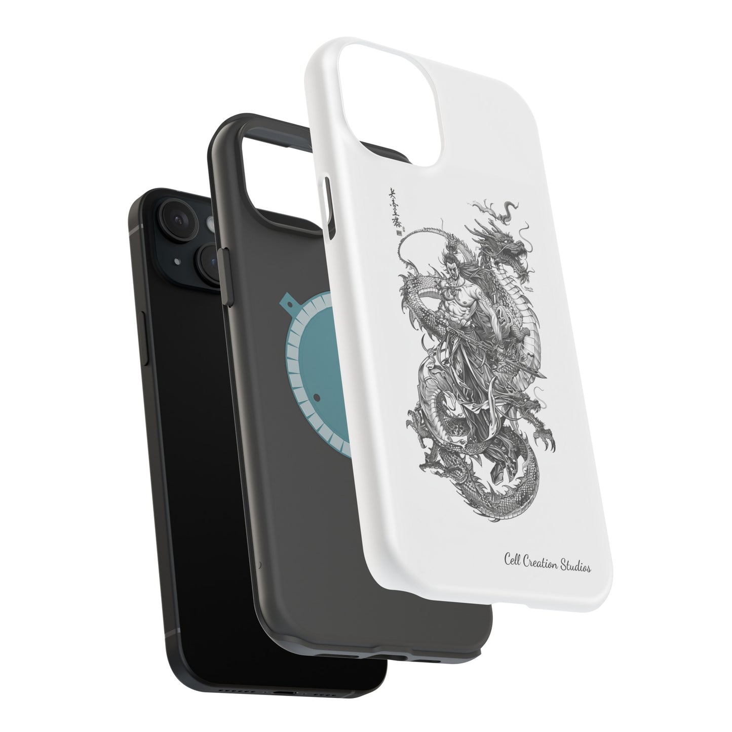 "Samurai and Dragon Sketch" -MagSafe Tough iPhone Cases