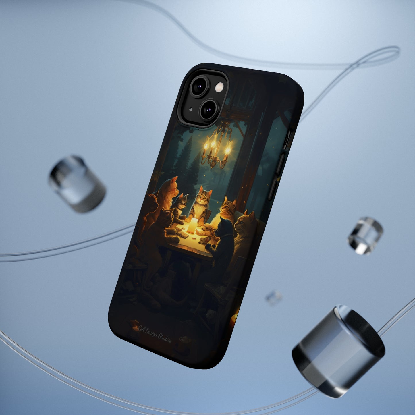 Introducing the "Paws & Whiskers Soirée" Cell Phone Case – A Feast of Friendship Under the Stars! -MagSafe Tough Cases