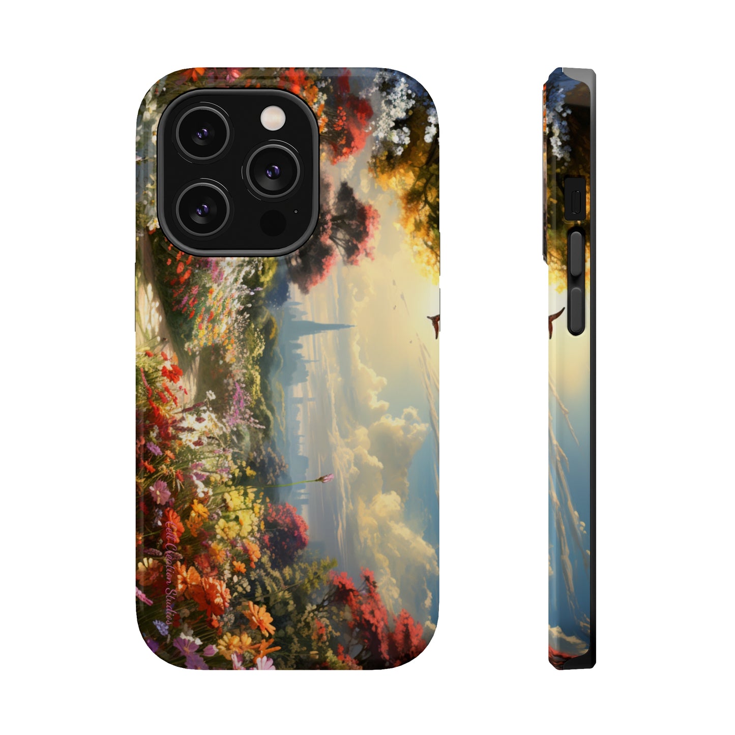 Introducing the "Floral Haven" Cell Phone Case – Where Nature and Urban Marvels Converge! -MagSafe Tough Cases