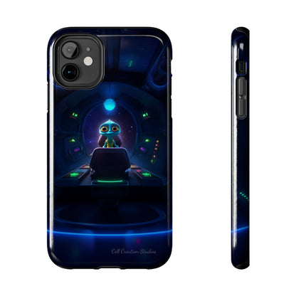 The "Galactic Buddy" Blue Alien Spaceship Phone Case -Tough Phone Cases