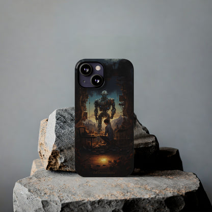 Introducing the "Mechanical Bond" Cell Phone Case – Witness a Captivating Moment of Giant Robot and Boy -Slim Phone Cases