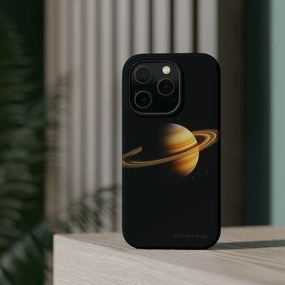 Introducing the "Saturn's Elegance" Cell Phone Case – A Cosmic Masterpiece -MagSafe Tough Cases
