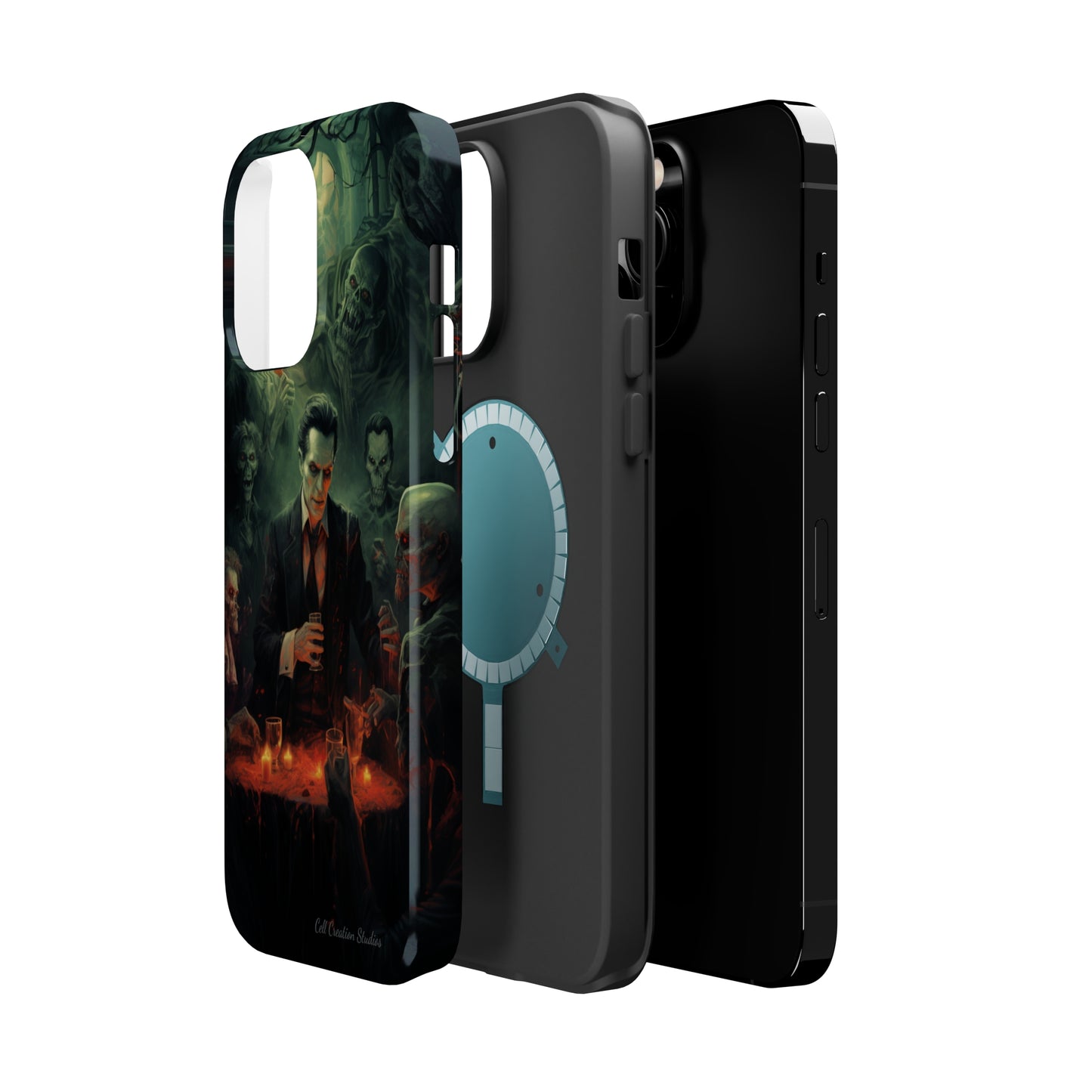 Introducing the "Dracula's Halloween Soiree" Cell Phone Case – Join the Spooky Gathering -MagSafe Tough Cases