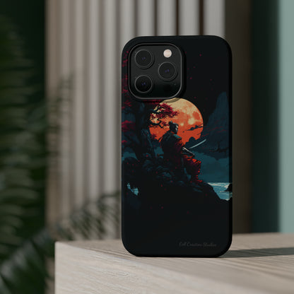 Introducing the "Moonlit Samurai Serenity" Cell Phone Case – Embrace Elegance and Strength -MagSafe Tough Cases