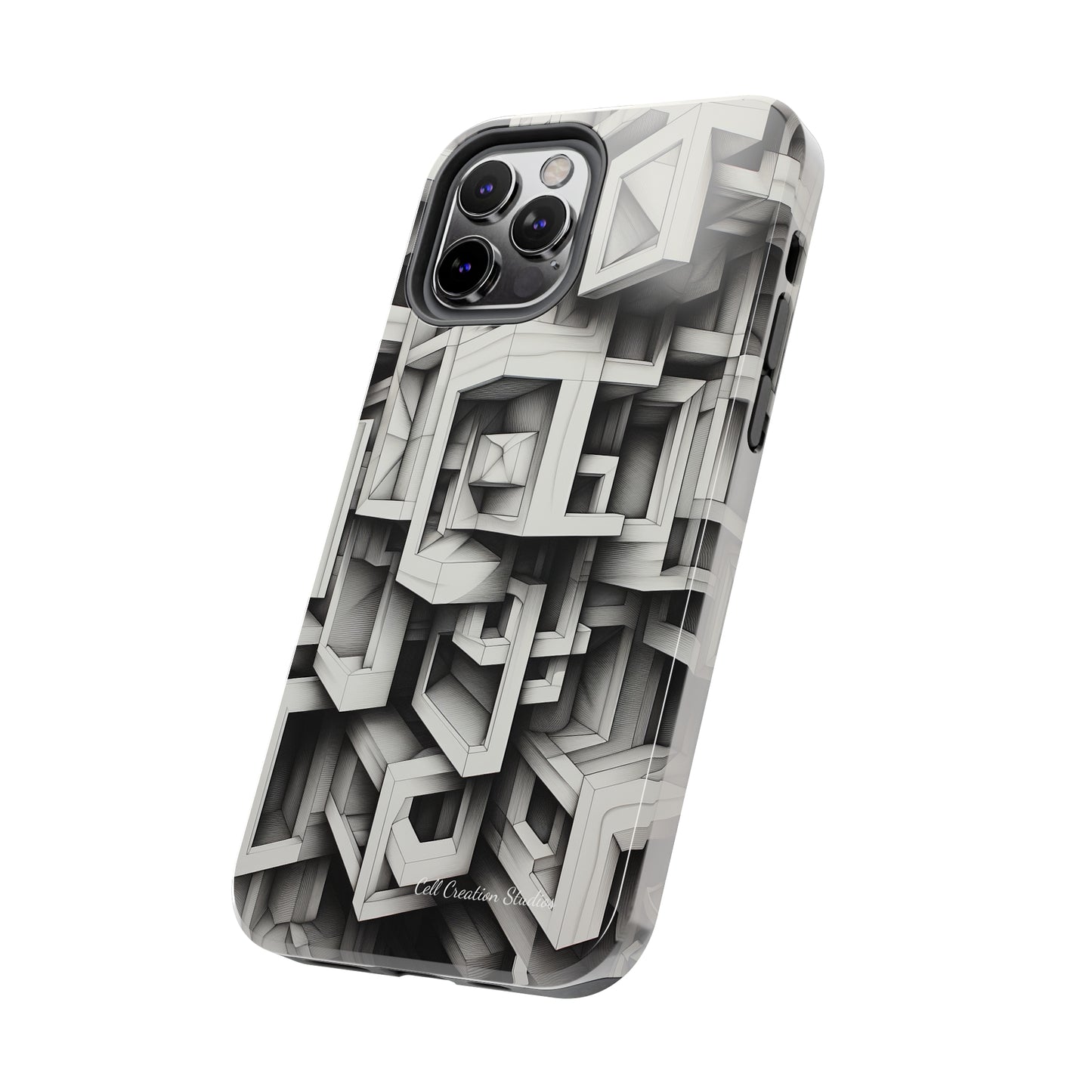 The "Geometric Right Angles" Cell Phone Case -Experience Sleek Simplicity-Tough Phone Cases