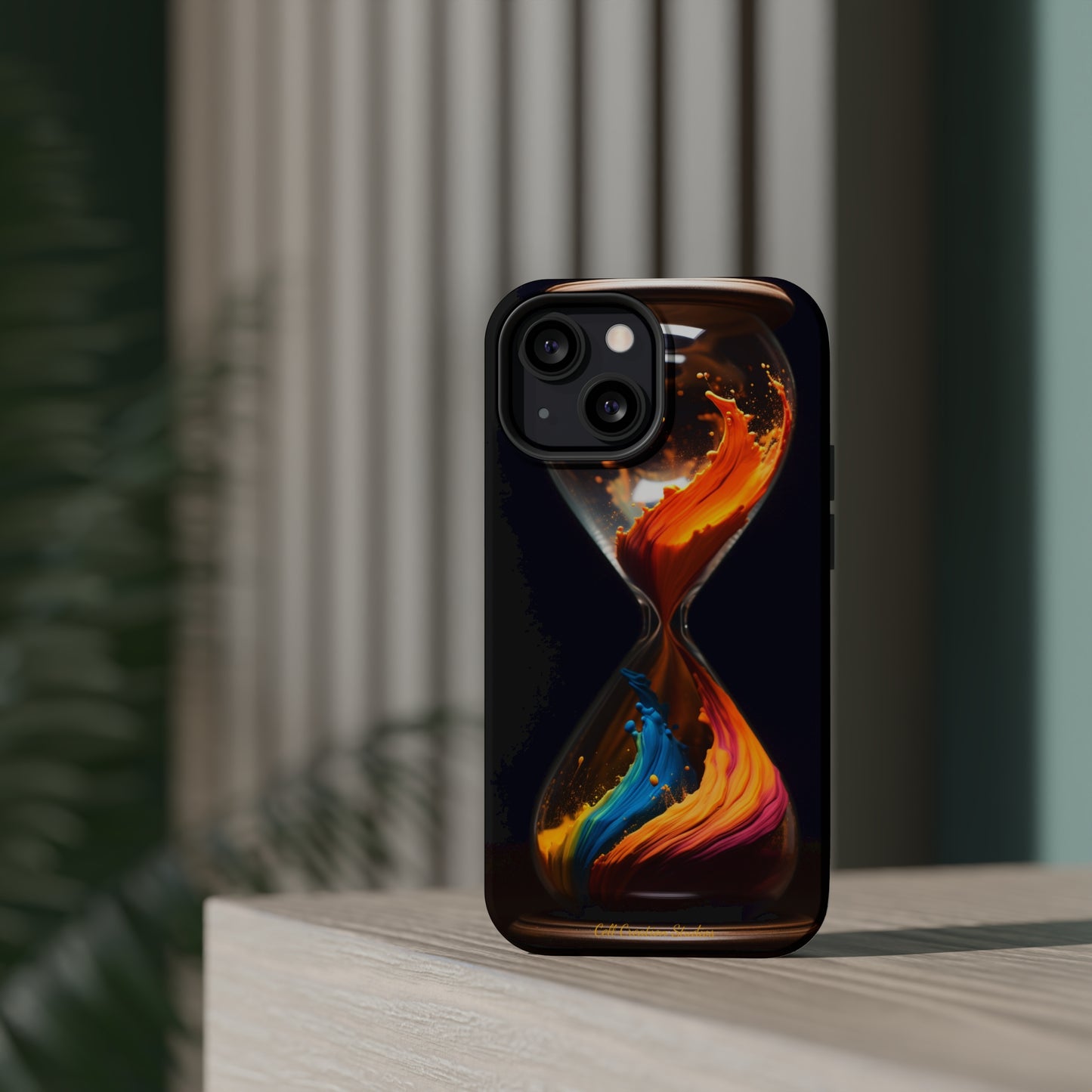 Introducing the "Colorful Sands Hourglass" Cell Phone Case – Embrace Time's Beauty with a Mesmerizing Hourglass Design -MagSafe Tough Cases