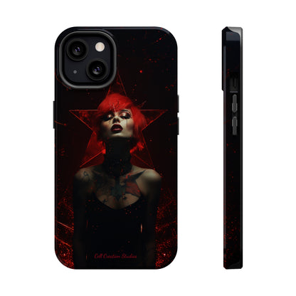 Introducing the "Inked Flame" Cell Phone Case – Embrace Fiery Elegance with a Tattooed Red-Headed Beauty -MagSafe Tough Cases