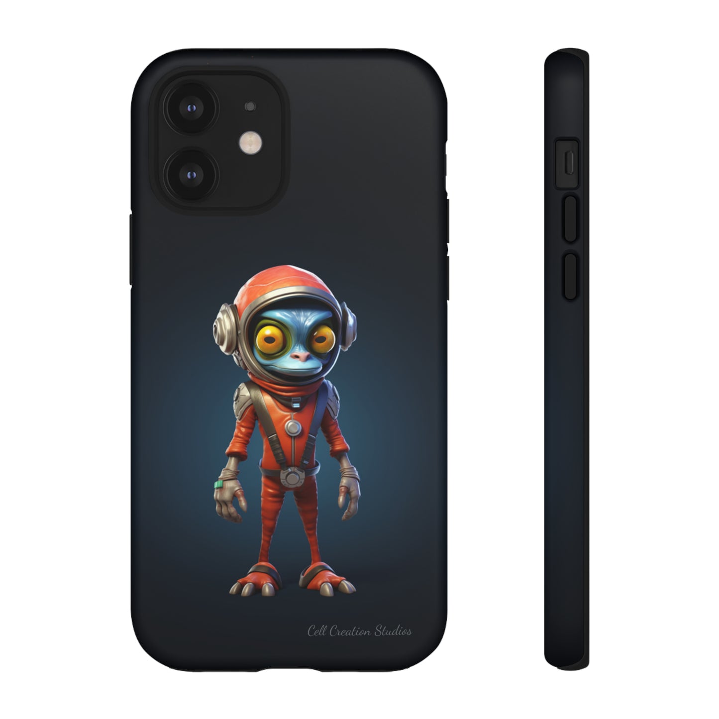 The "AstroGuard" Animated Blue Alien Astronaut Phone Case -Tough Cases