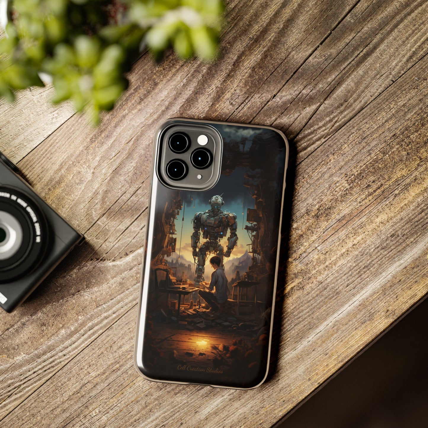 Introducing the "Mechanical Bond" Cell Phone Case – Witness a Captivating Moment of Giant Robot and Boy -Tough Phone Cases