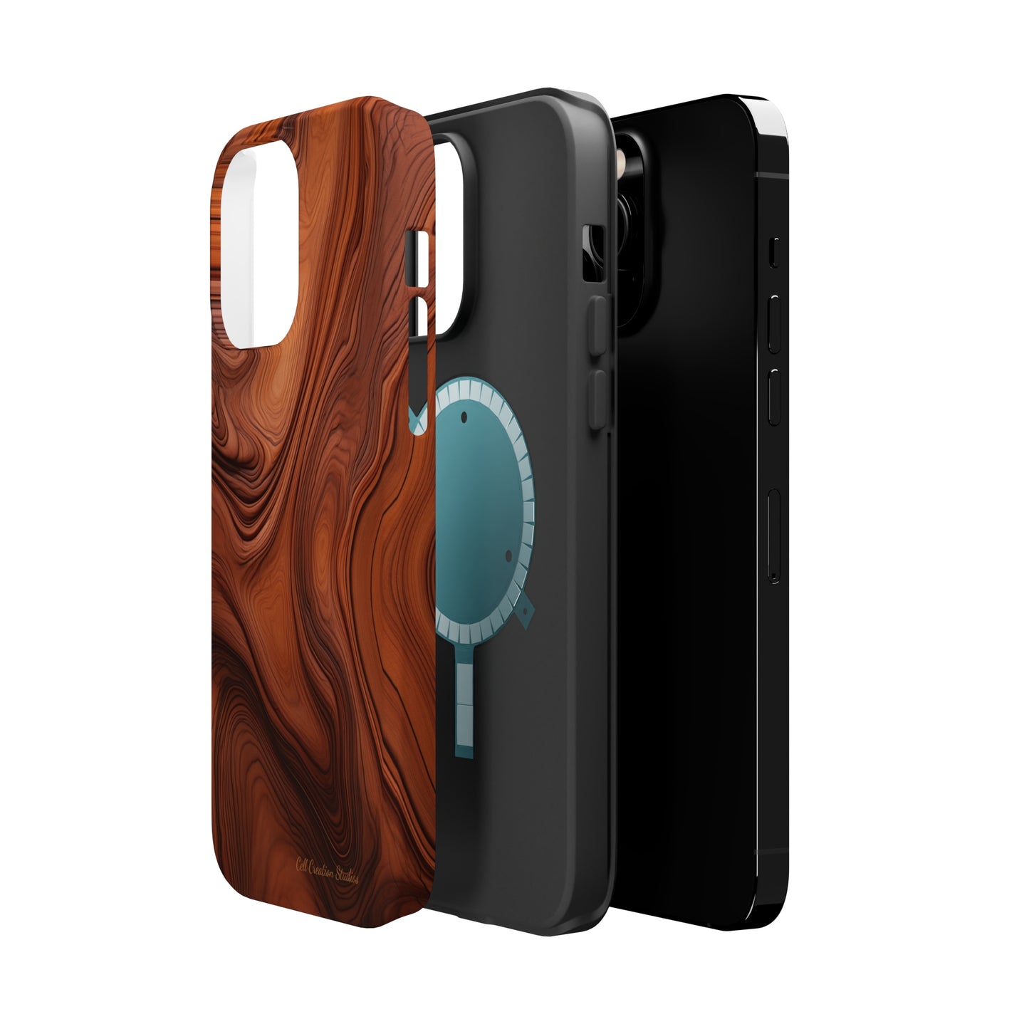 The "Natural Elegance" Wood Pattern Phone Case -MagSafe Tough Cases