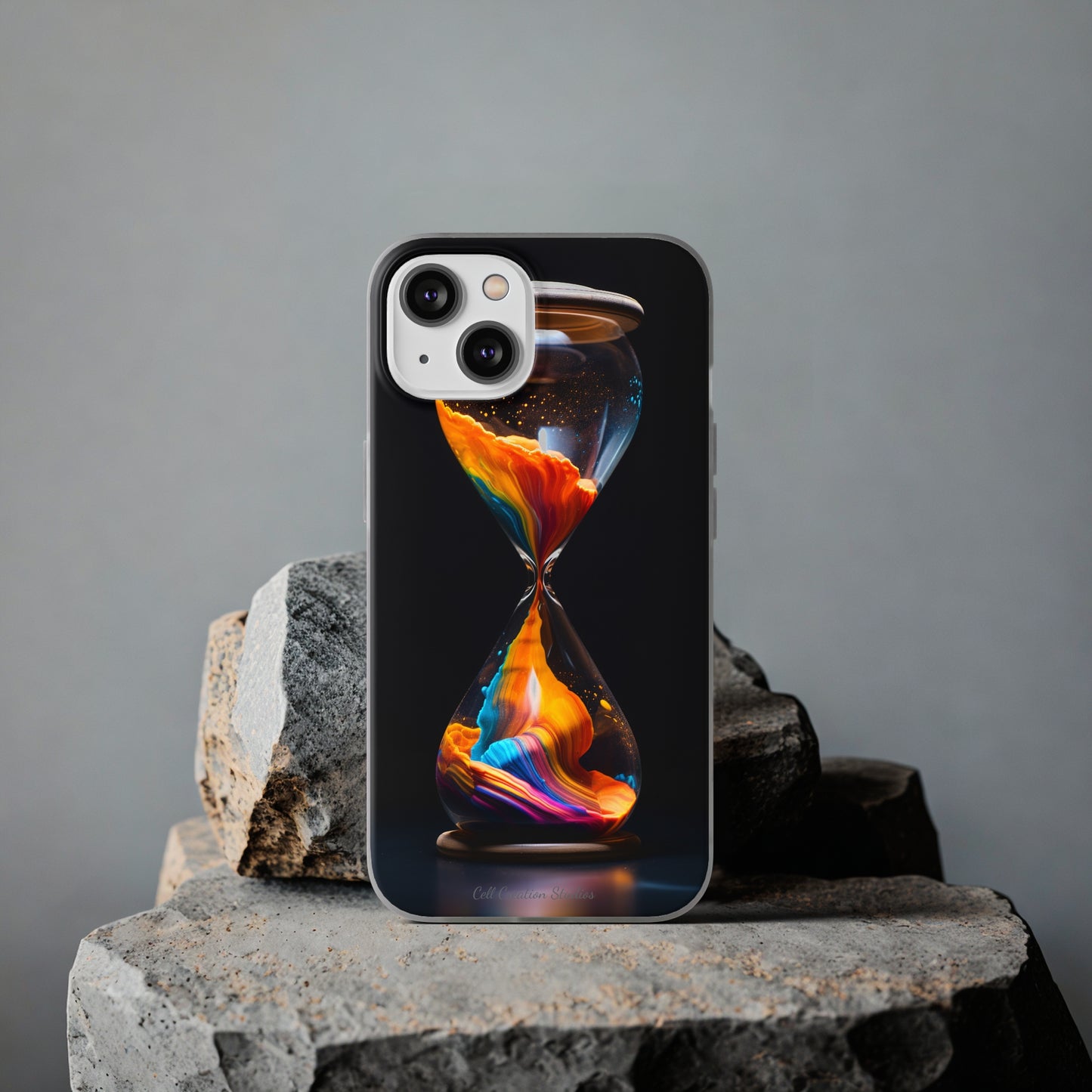 Introducing the "Vibrant Sands of Time" Cell Phone Case – Embrace the Beauty of Colorful Hourglass Design -Flexi Cases