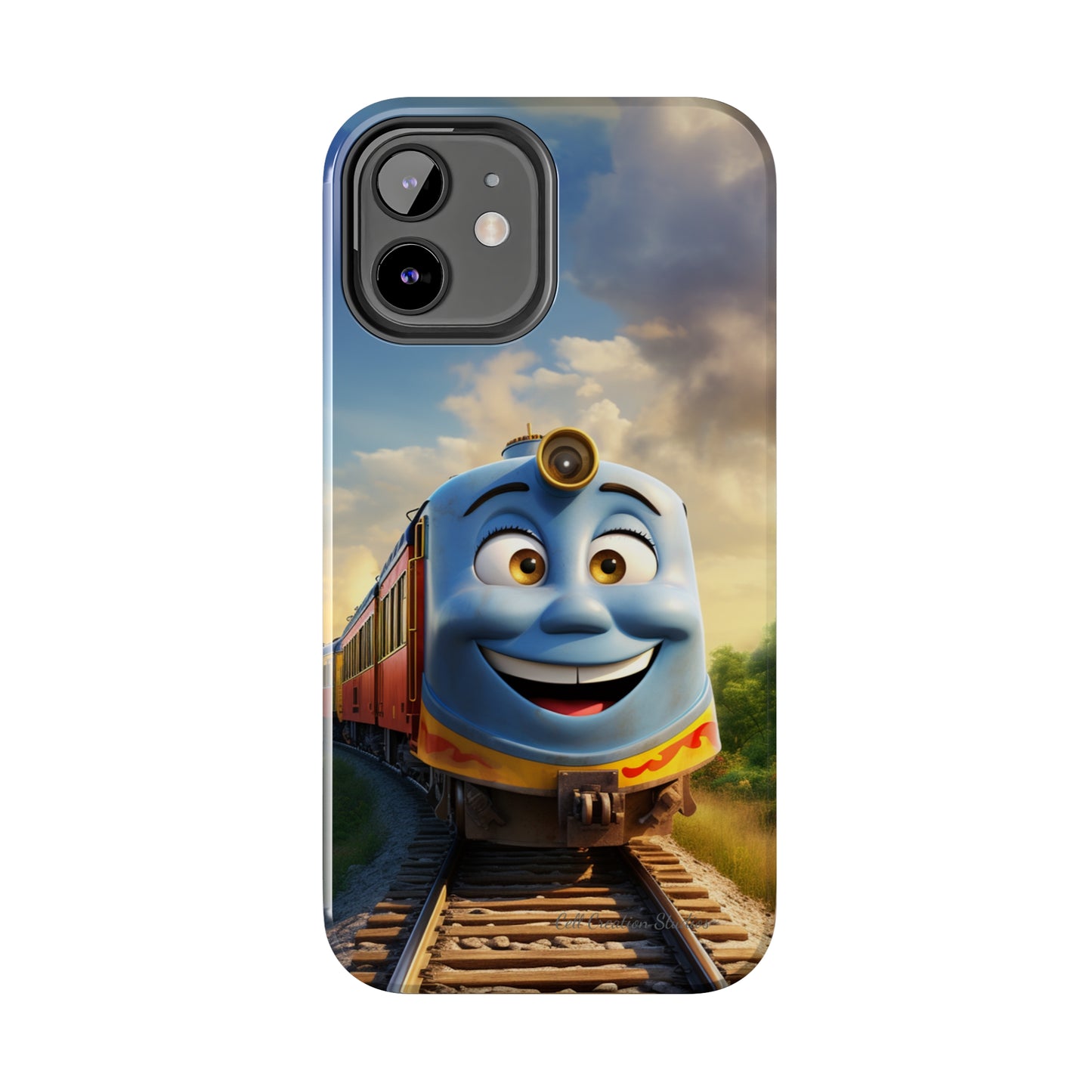 The "Smiling Blue Train" Phone Case -Tough Phone Cases