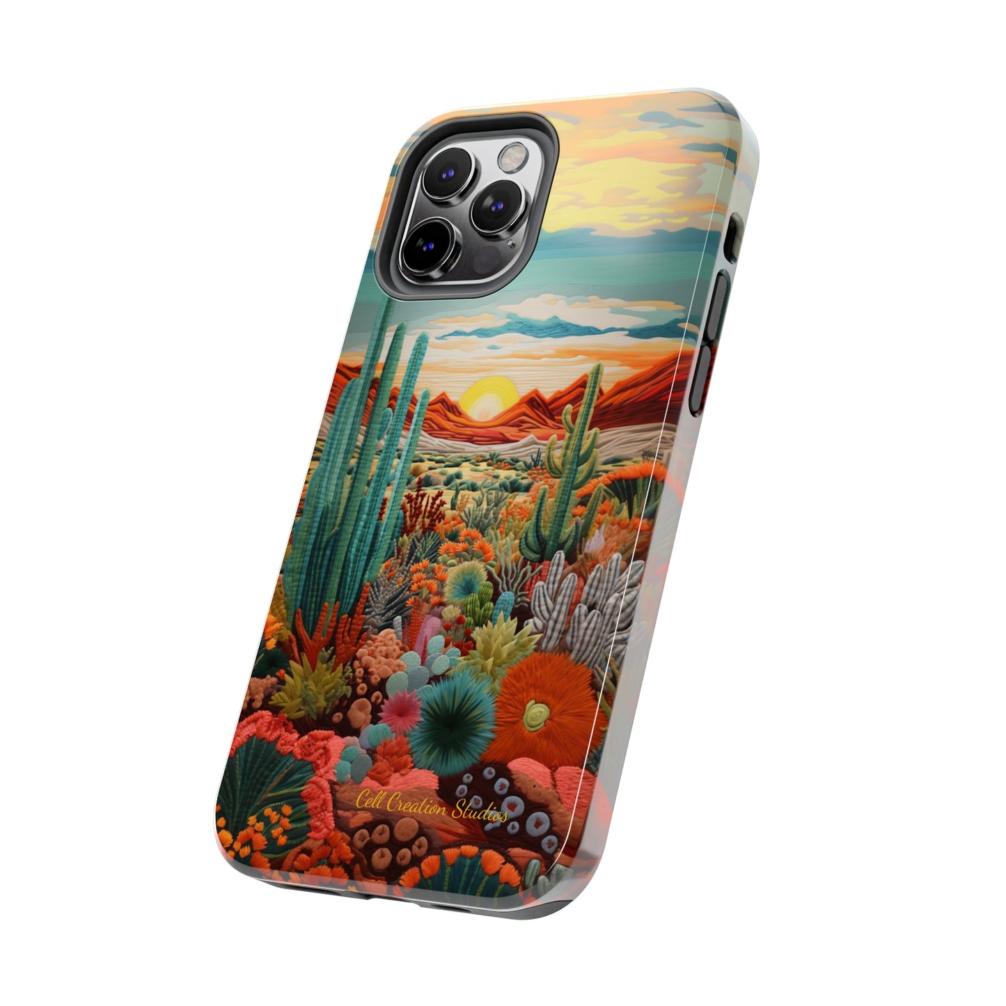 "Desert Bloom Embroidery" -Tough iPhone Cases